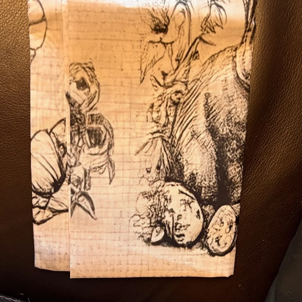 Easter Black and White Rabbit and Floral Design Shower Curtain 36”x70”